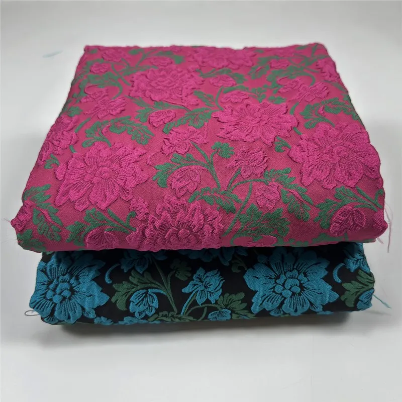 Chinese-style three-dimensional relief jacquard fabric windbreaker cheongsam brocade and satin ethnic minority clothing