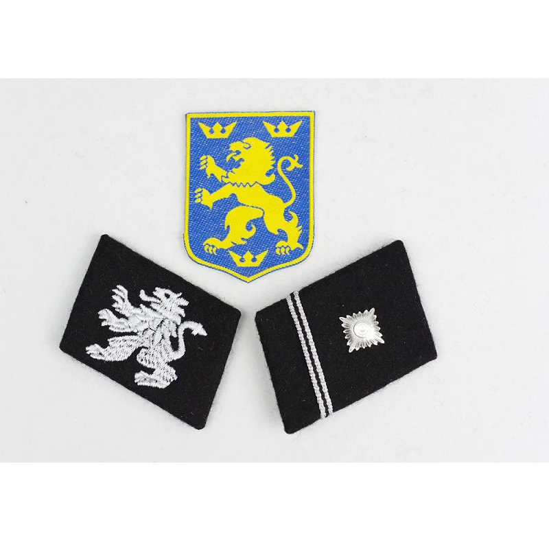 Reproduction Cosplay German Elite 14 Collar Tabs and Sleeve Shield Rank Insignia Armband Nordland 1944