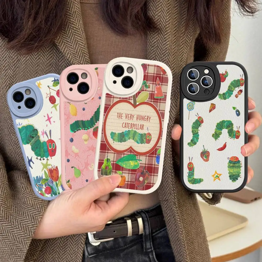 

The Very Hungry Caterpillar Phone Cover For IPhone 11 12 13 14 15 16 Pro Max Mini Plus Soft Leather Case