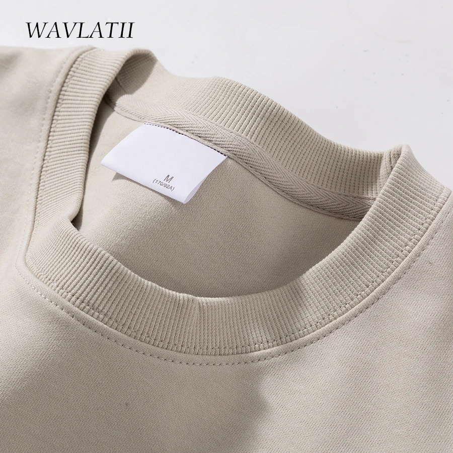 WAVLATII nouvelles femmes bleu surdimensionné sweats femme blanc doux pulls à capuche décontractés dame kaki Style coréen imprimé hauts WH2228