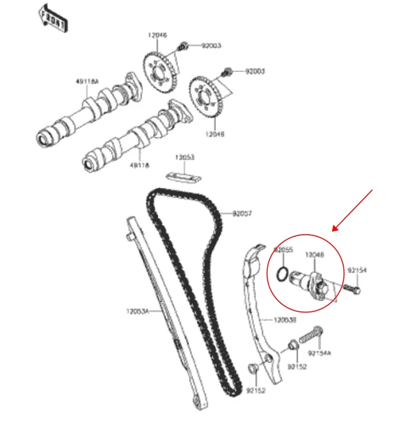 Manual Cam Chain Tensioner Adjuster For Kawasaki  Ninja ZX-7/R/RR 1989-2003, ZXR750/R 91-95, ZR-7/ 7S 99-05, ZR750 Zephyr 01-06 - view 2
