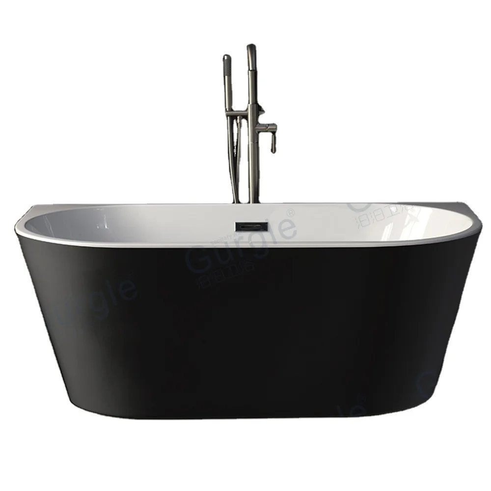 

Acrylic One Side Against The Wall. Indoor Hotel Bathtub Freestanding 1 Person Bathtub