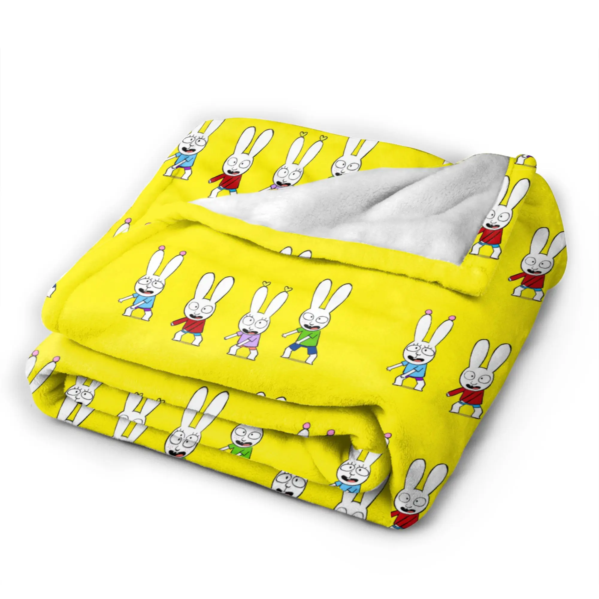 Simons Super Rabbit Plush Blanket Girls Boys  Flannel Throw Blanket For Couch Chair Sofa Bed Warm Soft Custom Quality Bedspread