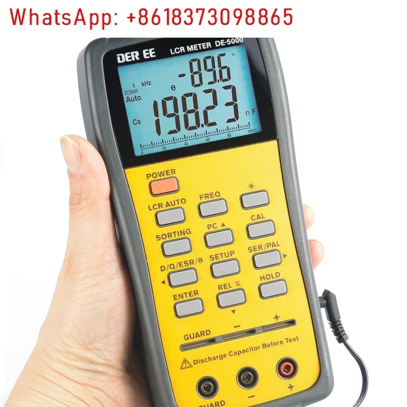 DE-5000 High Precision LCR Meter Tester Inductance Resistance Capacitance Meter Handheld Digital Bridge