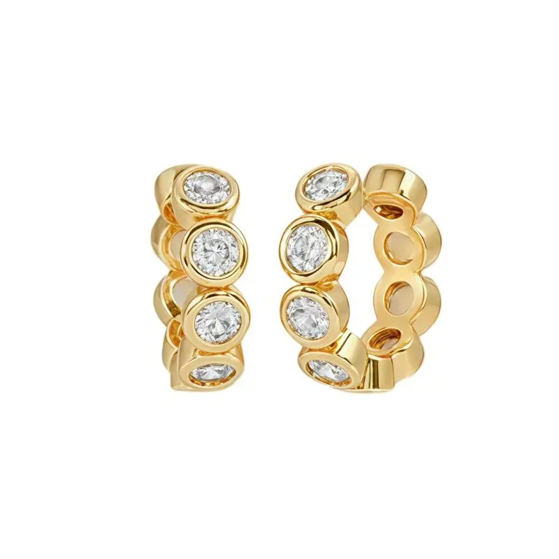 

Серьги-кольца ARIGAYA из стерлингового серебра 925 пробы с бриллиантами в лаборатории для женщин, подарок на годовщину, ювелирные изделия