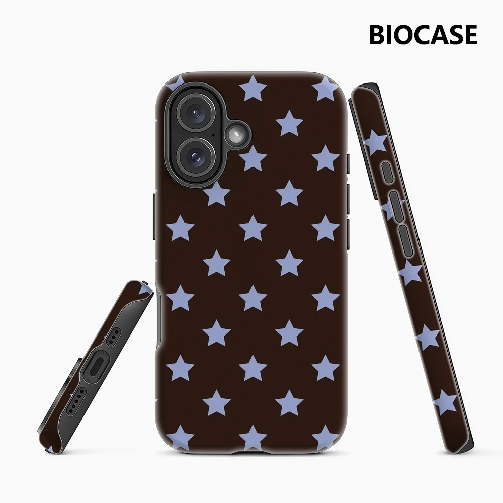 Dunkelbraune himmlische hellblaue Sterne IPhone 17 Must-Haves Handyhülle für IPhone 17 16 15 14 Pro Max Plus Doppelschichtige Rückseite