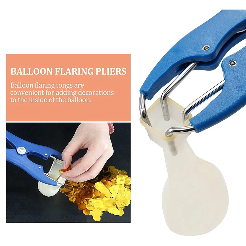 Balloon Expansion Pliers Tool With 100Pcs Transparent Balloons, Balloon Expander Pliers For Filling Balloon Sequins