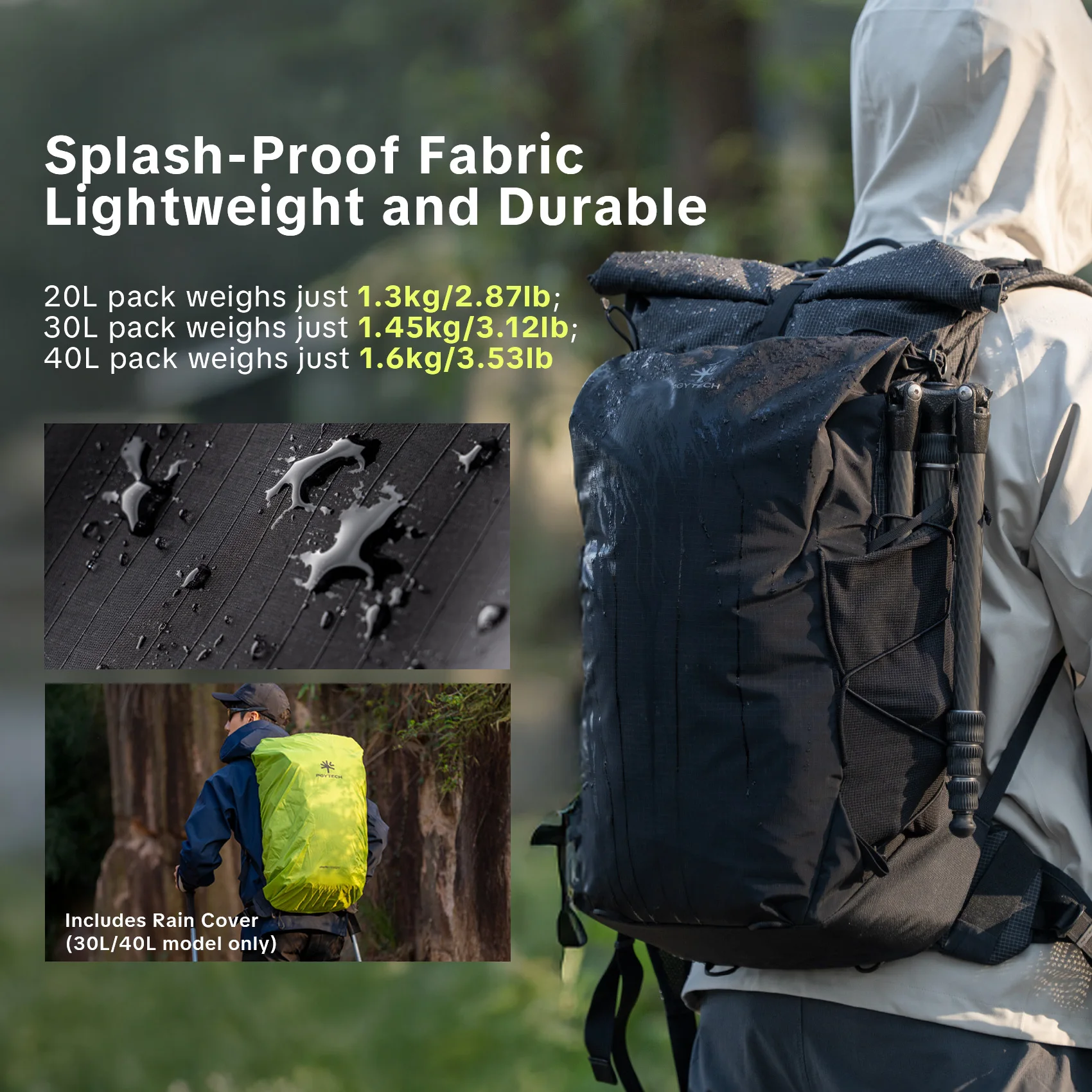 PGYTECH OnePro Ultralekki Plecak na Aparat Rozszerzalna Torba Fotograficzna dla Fotografów Podróże na Zewnątrz z Pokrowcem Przeciwdeszczowym — zdjęcie produktu 5