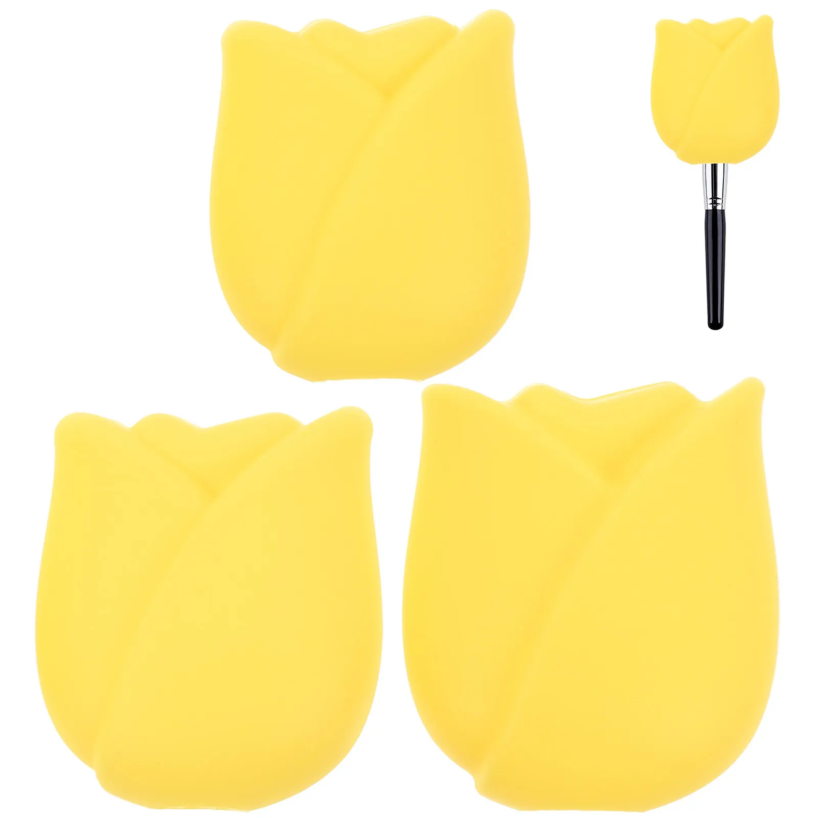 3 Fundas Protectoras de Silicona para Brochas de Maquillaje, Protector de Brochas Portátil para Viajes, para Base, Corrector y Sombra de Ojos