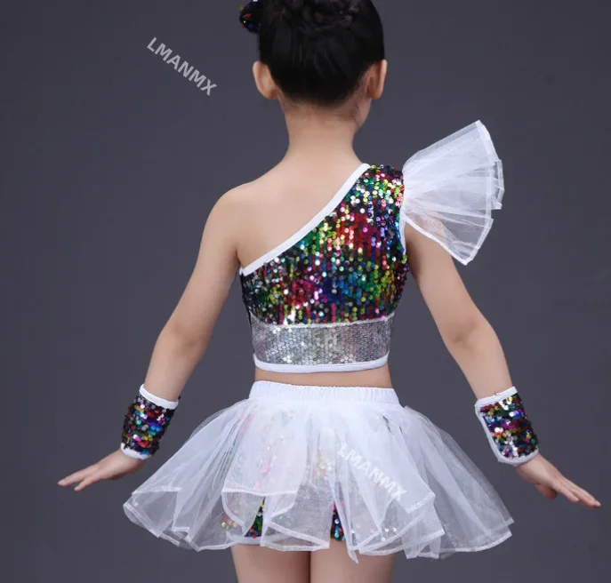 Dance Wear Girls Jazz Dance Street Dance Performance Costumes Children's Modern model Catwalk Sequin Costumes Skirts