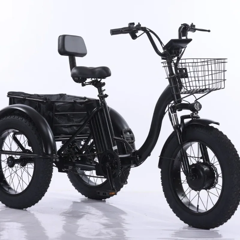 Tricycle Adult Electric Cargo Bike Trikes Electric Motorcycle 3 Wheel 48V Open Bicycle   1pcs