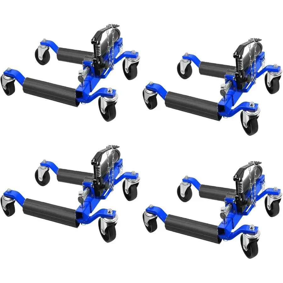 

Набор из 4 автомобильных колесных домкратов с гидравлическим механизмом емкостью 6000 фунтов, ножная педаль, поворотные ролики для эффективных шин