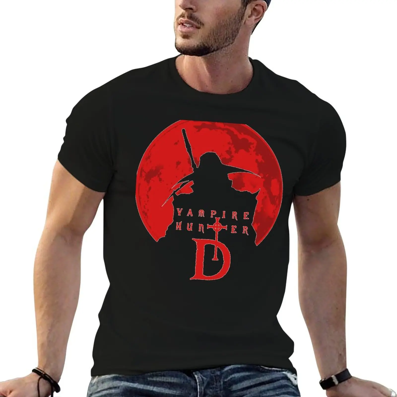 

Lord Vampire Hunter D Film Anime Poster Classic T Shirt T-Shirt t shirts for man graphic vintage cotton tshirt 100% T-Shirt