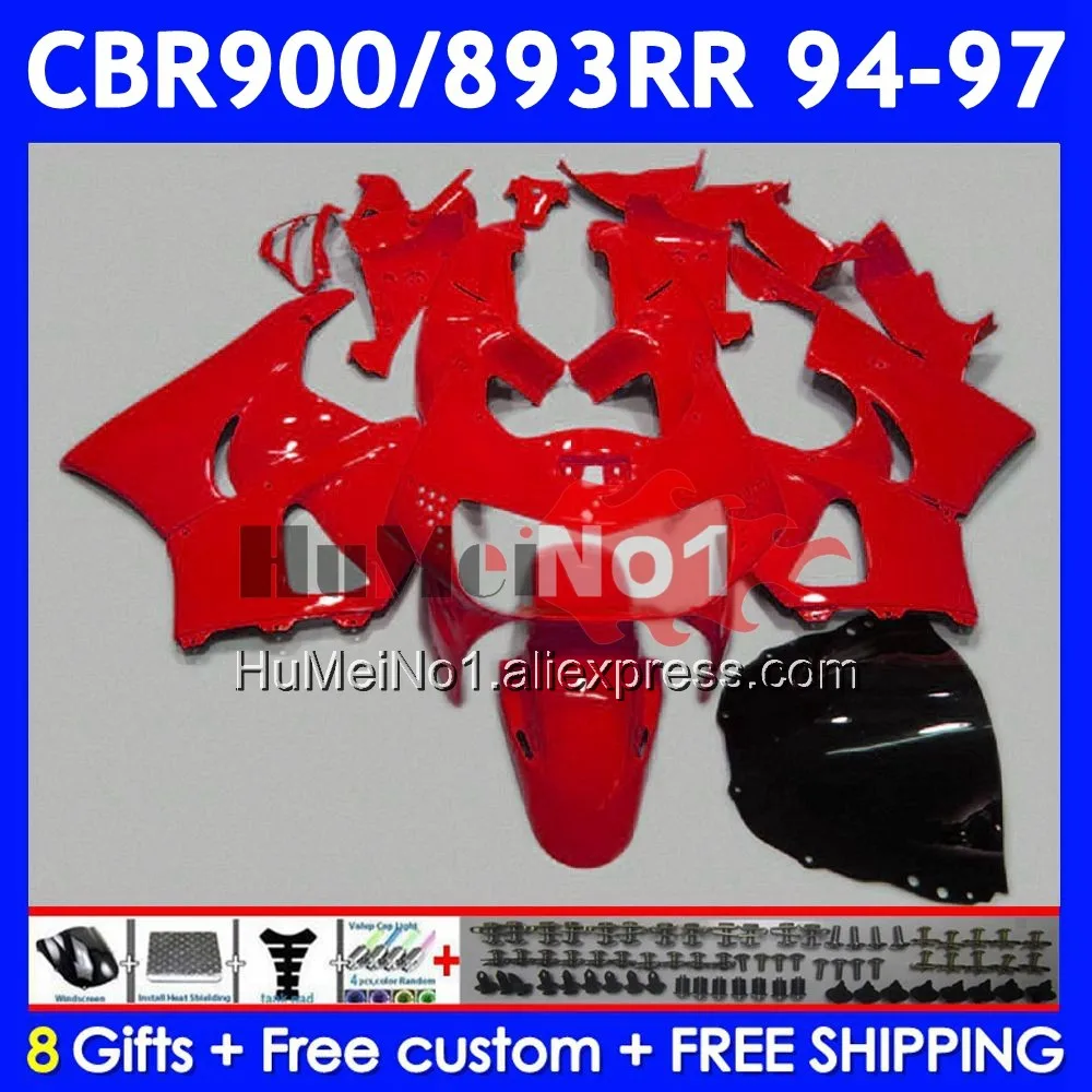 Body For HONDA CBR 893RR CBR 893 CBR900 CBR893 RR ALL Red 55No.19 CBR900RR CBR893RR 94 95 96 97 1994 1995 1996 1997 Fairing