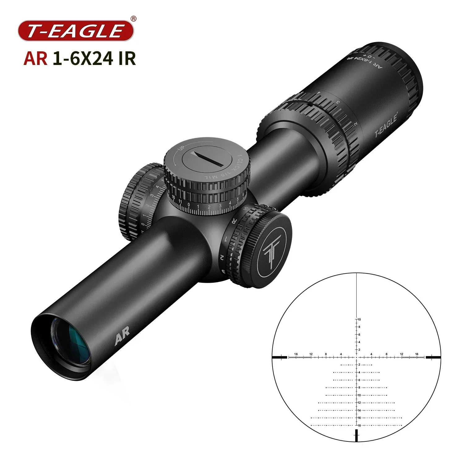 

Оптический прицел TEAGLE AR1-6X24 IR, прицел для страйкбола, охотничьего прицела с креплениями, оптика для пневматики