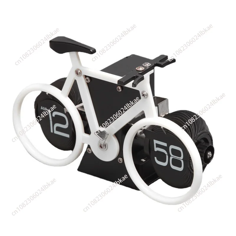 Flip Clock Bicycle Shaped Retro Flip Down Clock 12 Hour AM/PM Show Big Number Clock For HomeOffice Decor