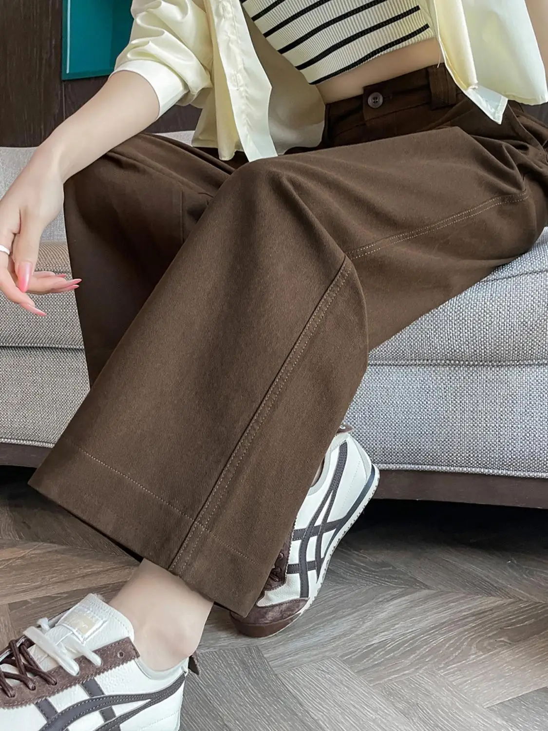

plus Size High Waist Wide Leg Jeans Straight Cut Spring Summer Men Women White Workwear Trousers Youth Faion Breathable