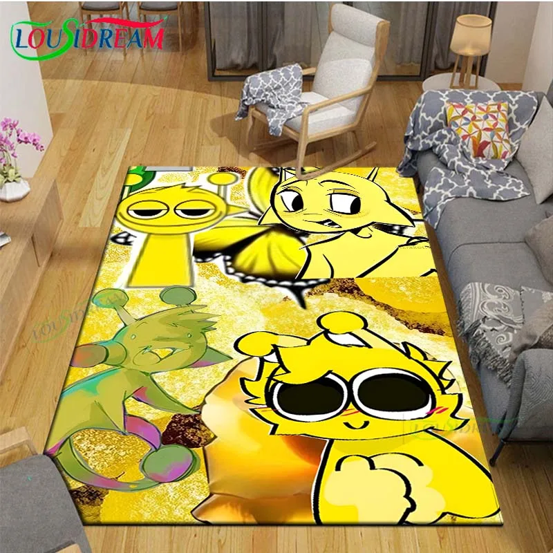 

Fashion S-Sprunki Incredibox Game Carpet Outdoor Rug Area Rug Non-slip Carpet Bedroom Decor Carpet for Room Kid Gift