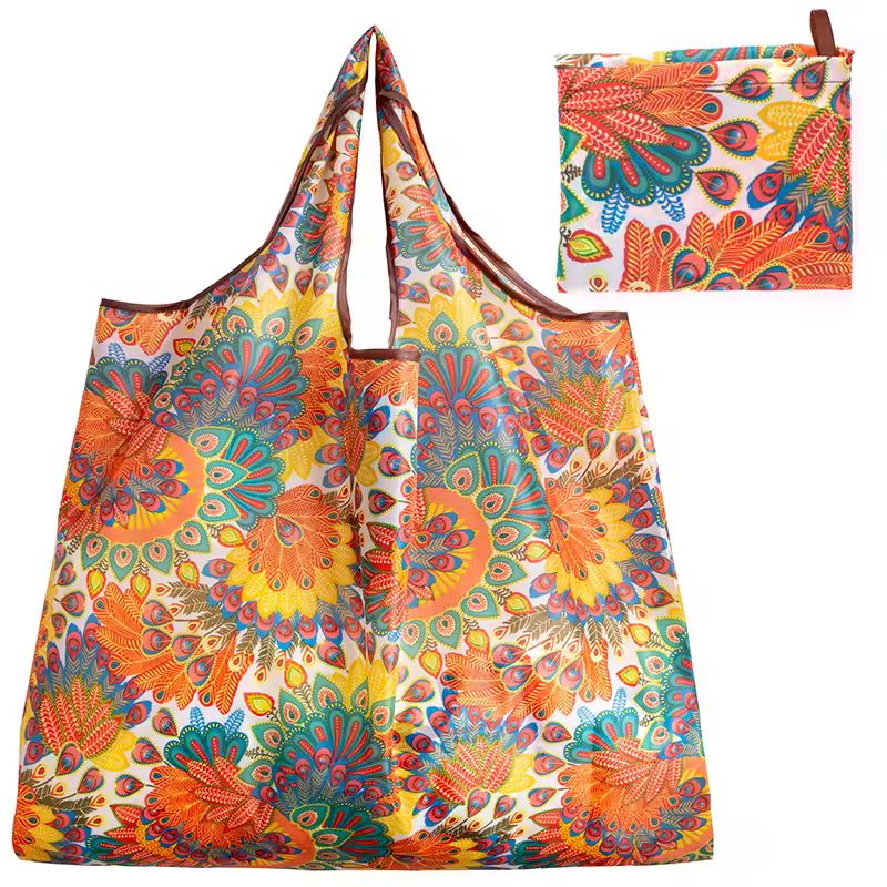 BIG Eco-Friendly Folding Shopping Bag Reusable Portable Shoulder Handbag for Travel Grocery Fashion Pocket Tote - Image 22