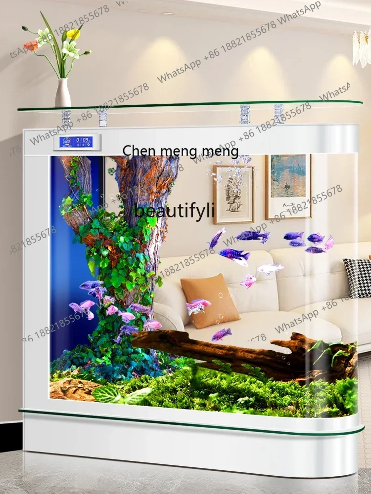 ss 8350Light Luxury Fish Globe Household Floor Loop Filter Change Water Ecological Household Aquarium