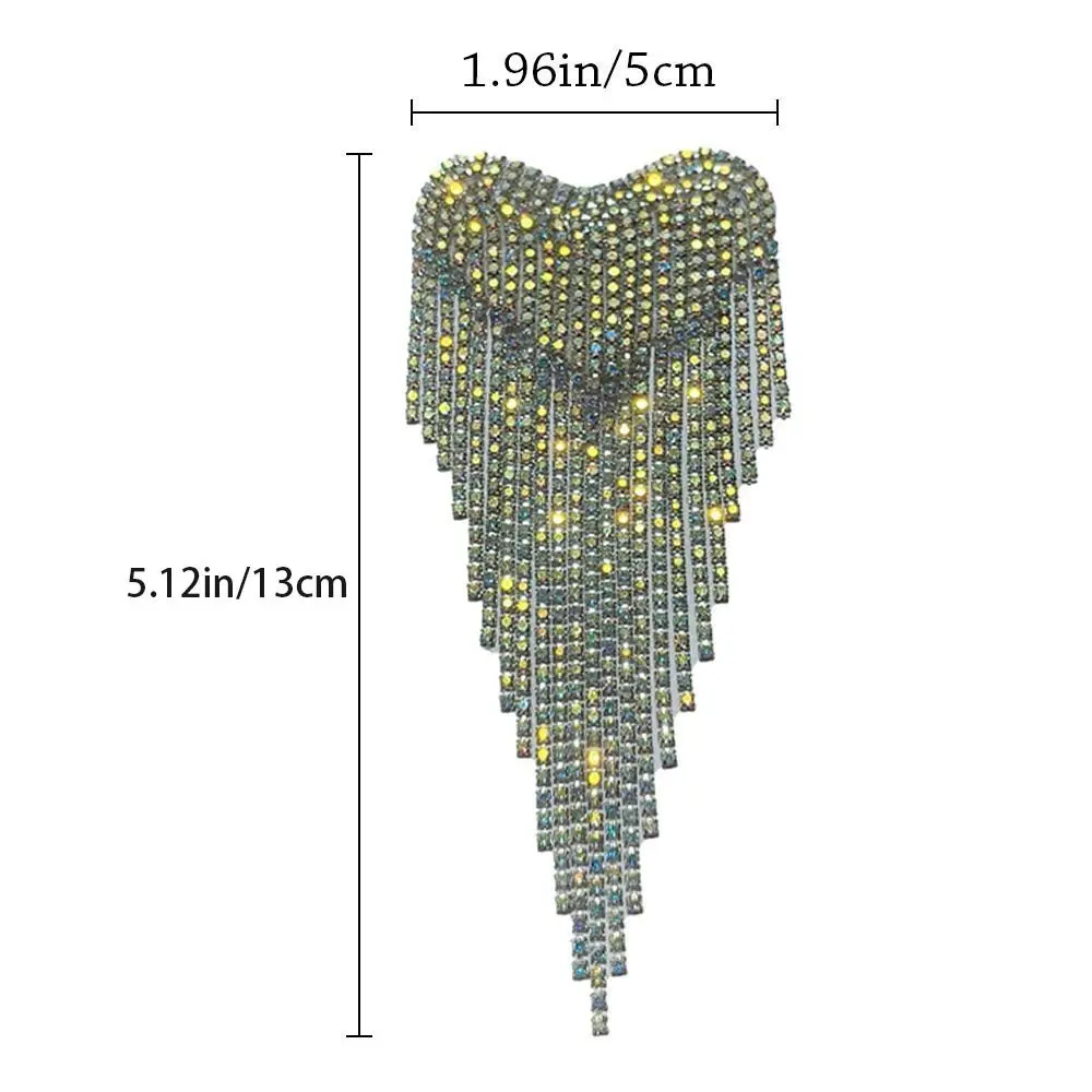 Retro Heart Tassel Epaulette Punk Delicate Long Chain Shoulder Jewelry Classical Beaded Brooch Men Women