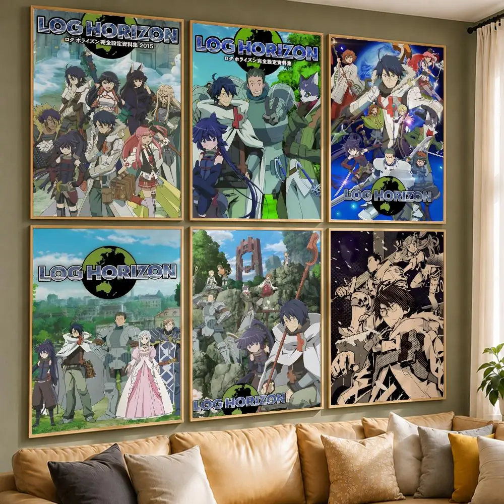 Fantasy Anime L-Log HorizonS Poster Vintage Retro Anime Poster Stickers Peel and Stick Wall Art Home Decor