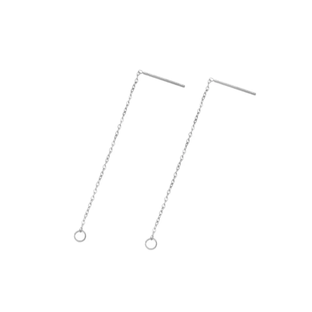 10Pcs Golden Stainless Steel Long Chain Ear Line Earrings Earwire For DIY Women Drop Dangle Earrings Jewelry Making Accessories