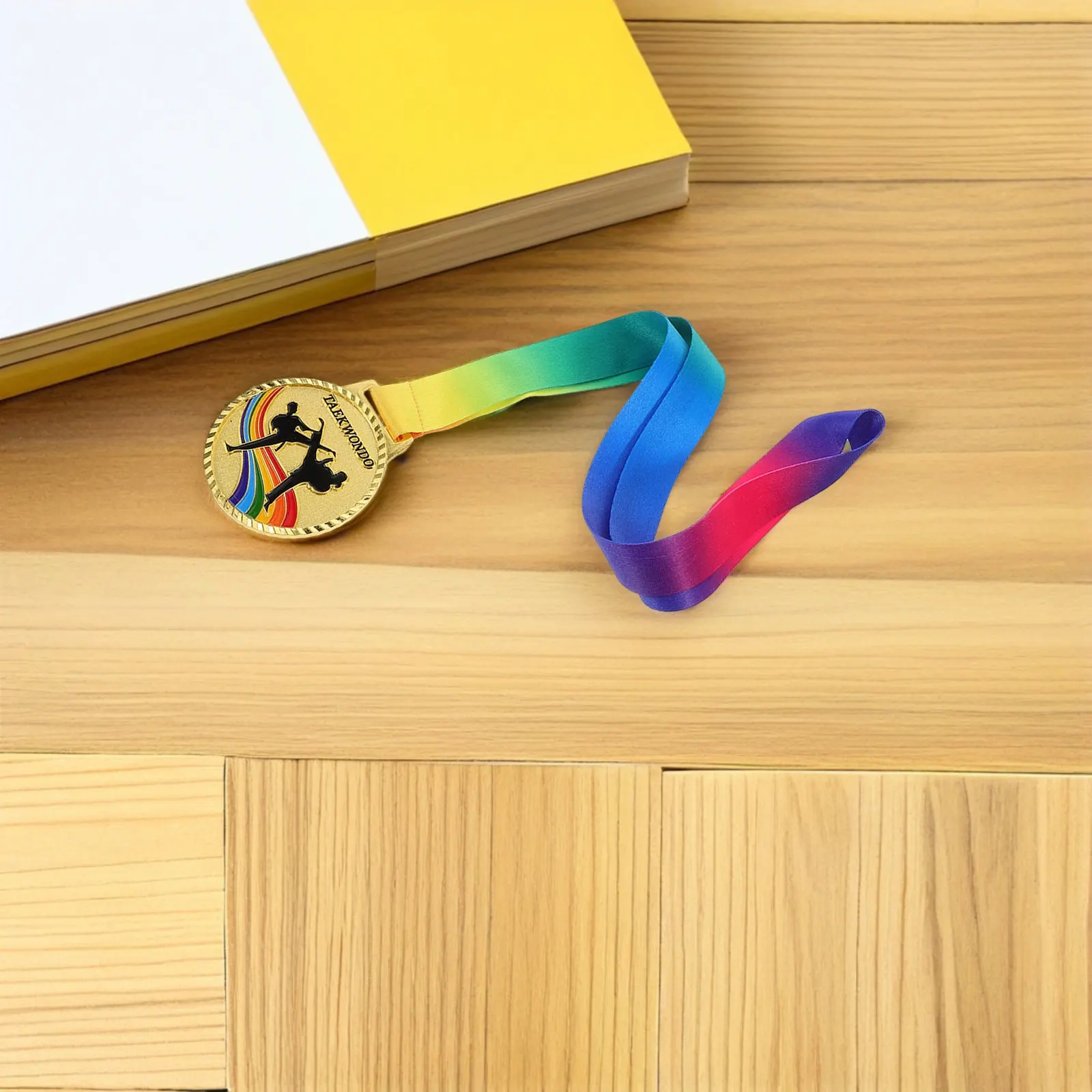 2Pcs Taekwondo Champion Medals Gold Metal Competition Awards for Martial Arts Tournament Prizes Graduation Metal Medal