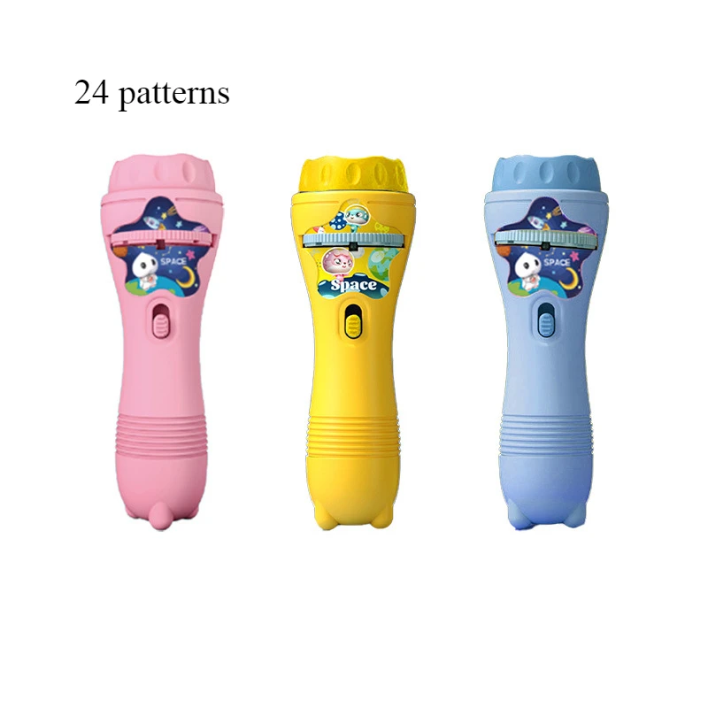 Cartoon Pattern Flashlight Projector Toy para crianças, Fun Light Up, Brinquedos educativos para aprendizagem precoce, Perfeito para partie e presente, Mútuo