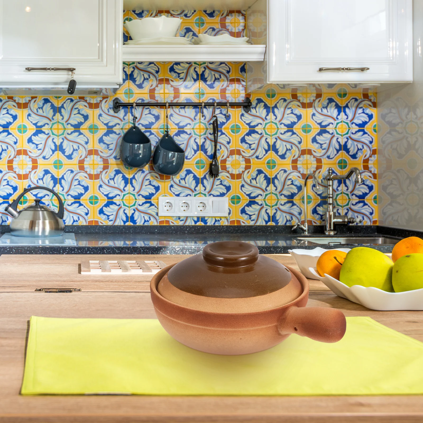 

850ml Ceramic Stock Pot Traditional Cooking Pot for Small Families Rice Soups Porridge Easy to Clean Clay Cooking Pots