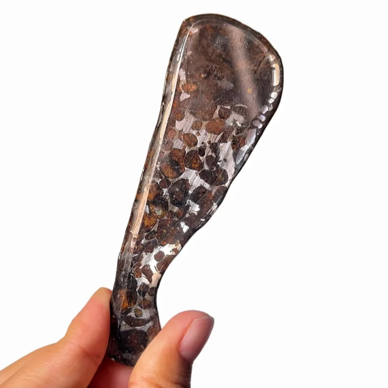Sericho Pallasite Meteorite Decor Resin Protection Irregular Polished Meteorite Specimen Genuine Cosmic Rock For CollectionQA898