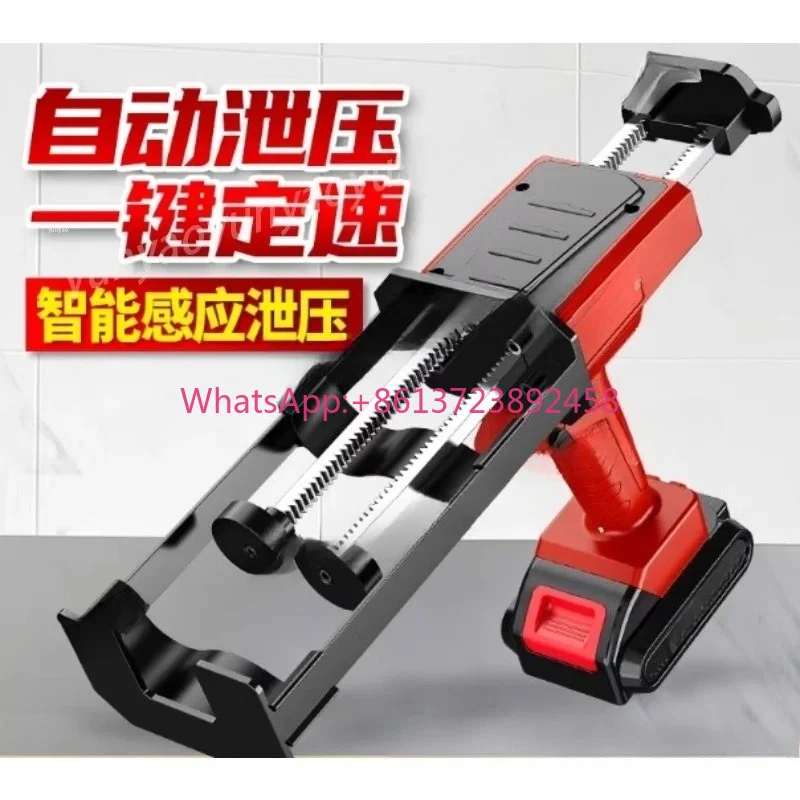 21V Cordless Grout Gun, Dual Tube Automatic Electric Caulk Tool for Tile Joint, Rechargeable Lithium Battery Injector