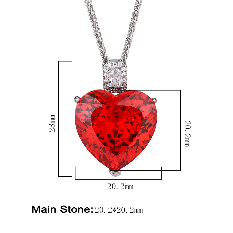 New Hundred Cut Heart Pendant Necklace for Women Sparkling 20*20mm Big 5A Zircon with Neck Chain Fashion Jewellery Accessories view 5