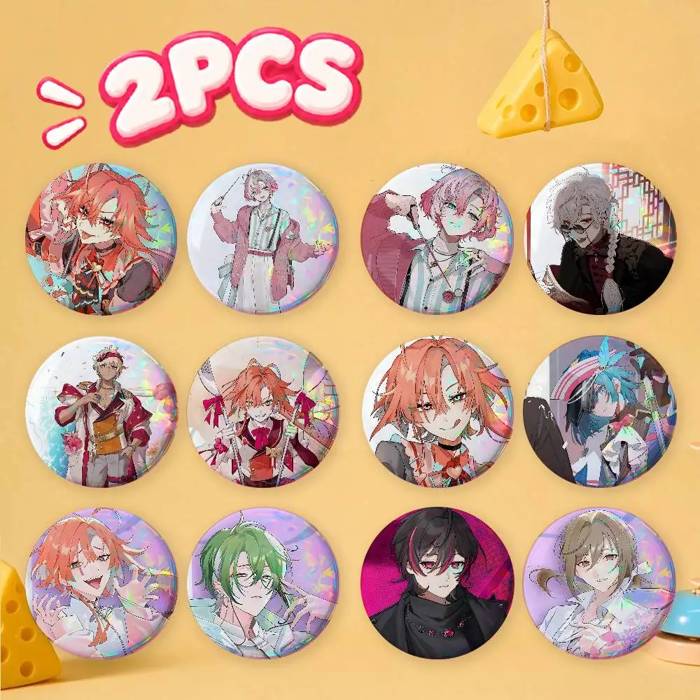 FOR F-Fragaria Memories 2Pcs Custom Round Badge Bundle Kawaii Button Pins Metal Brooch Pin Set for Accessories Collection
