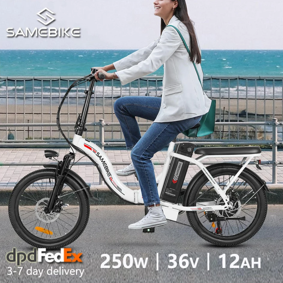 Immagine di Samebike CY20 Bici elettrica pieghevole per adulti City ebike con batteria rimovibile 36V 12Ah