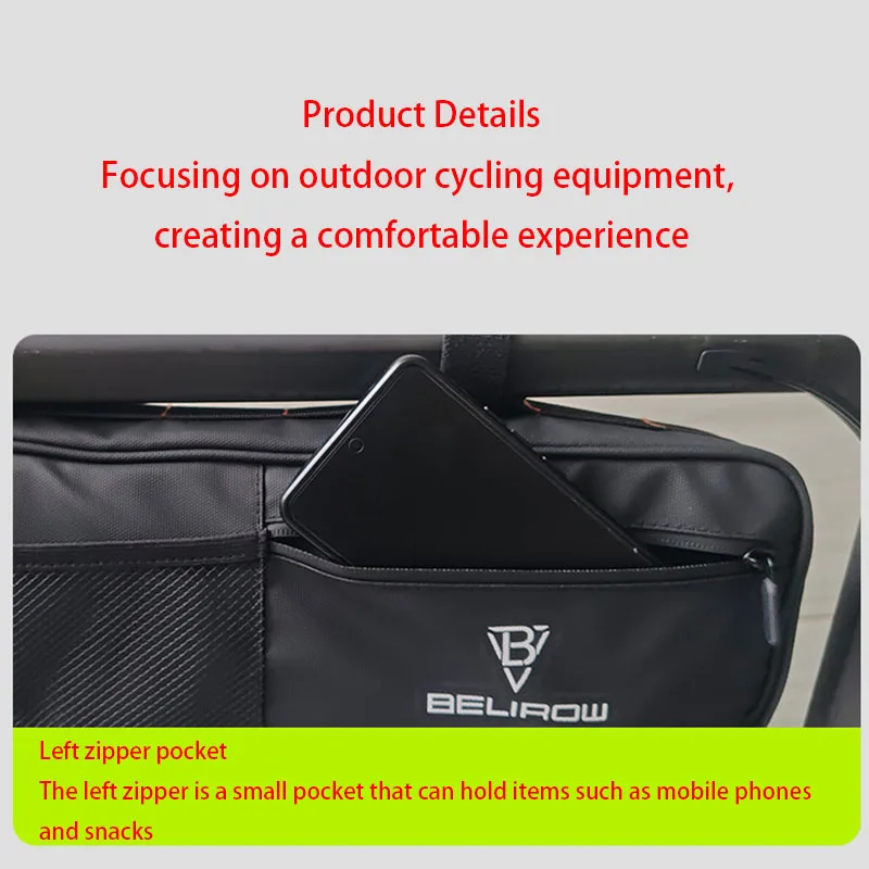 Ride Confidently! Spacious All-Weather Top Tube Pack for Your Bike