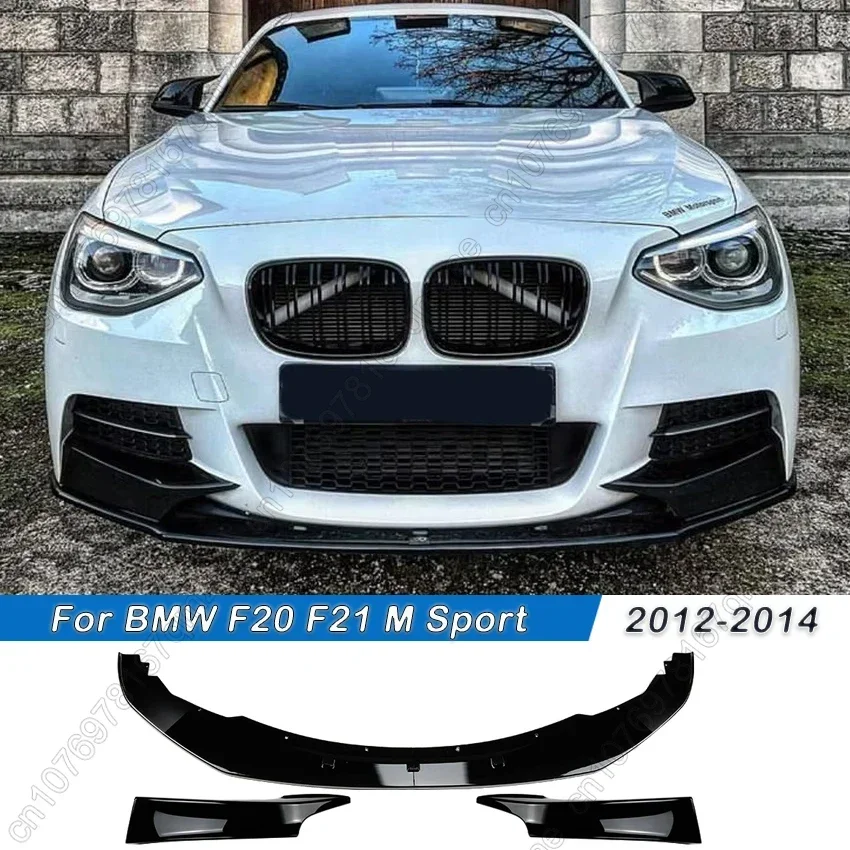 For BMW 1 Series F20 F21 118i 120d 120i M135i LCI M Sport  2012-2014 Car Front Bumper Lip Spoiler Splitter Diffuser Bodykits