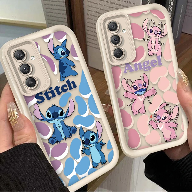 Disney Stitch Angel Silicone Phone Case for Samsung Galaxy S24 S23 S22 S21 Ultra Plus FE A54 A34 A14 A73 A53 A33 Soft Back Cover