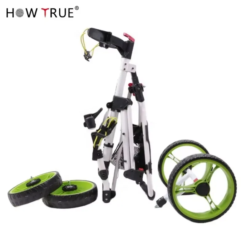 حار بيع في الهواء الطلق عربة قابلة للطي خفيفة الوزن الألومنيوم أربع عجلات عربة الغولف #6