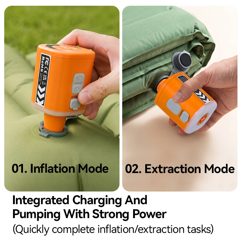 WESTTUNE Portable Mini Electric Air Inflator Pump, Inflate & Deflate, Camping Light, Mosquito Repellent for Outdoor Camping Pump