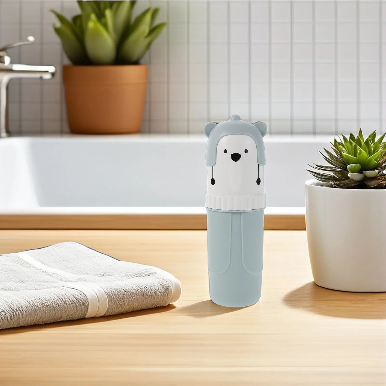 Portable Travel Toothbrush Container with Rinsing Cup Lightweight Waterproof Toothbrush and Toothpaste Storage Box for Trips