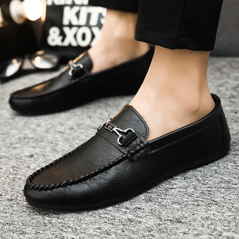 Leather Men Shoes Casual Luxury Brand Formal Mens Loafers Moccasins Italian Breathable Slip on Male Boat Shoes Plus Size