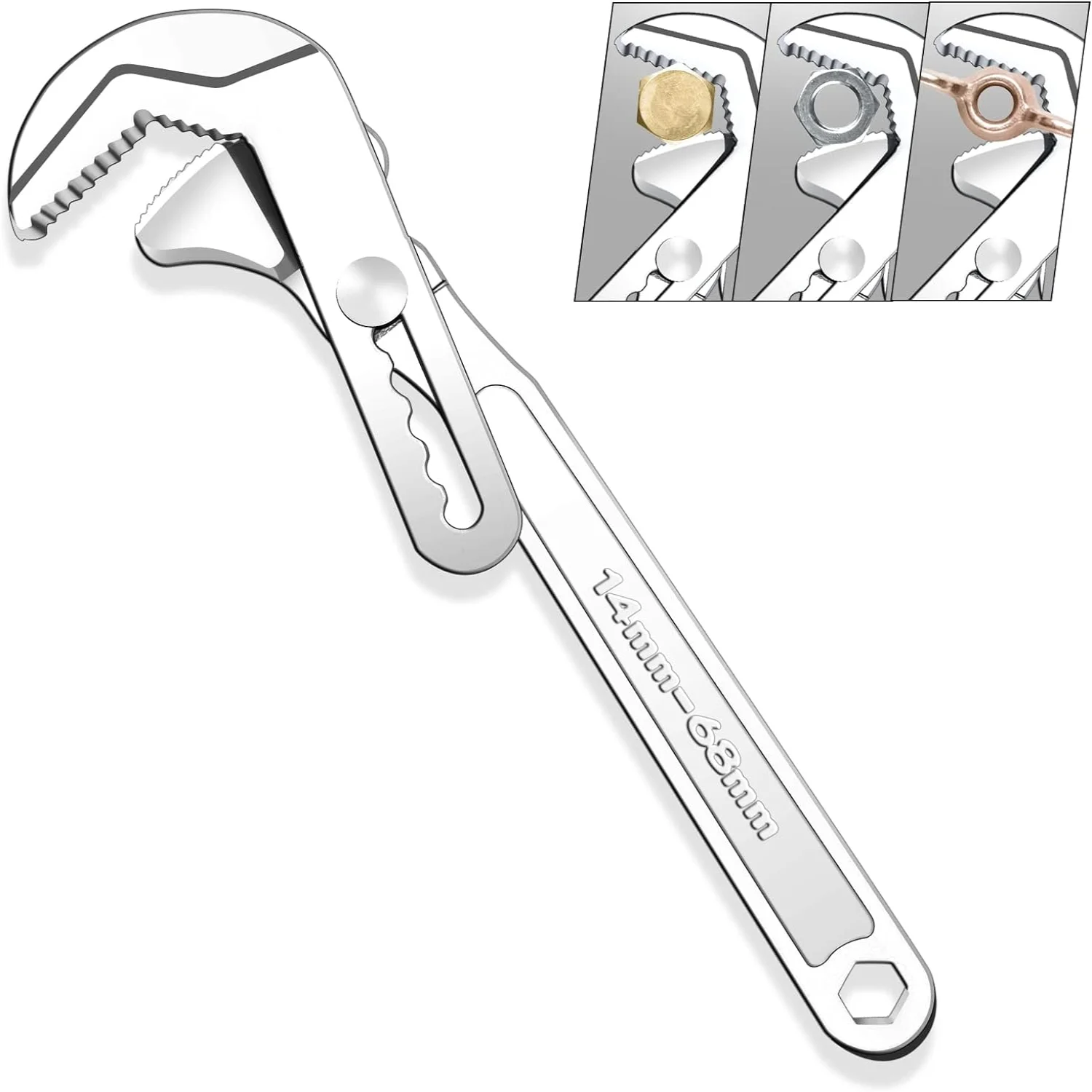 

Professional and Durable Multifunctional Steel Pipe Wrench with Adjustable Self-Tightening Mechanism - Easy Tool for Various Plu