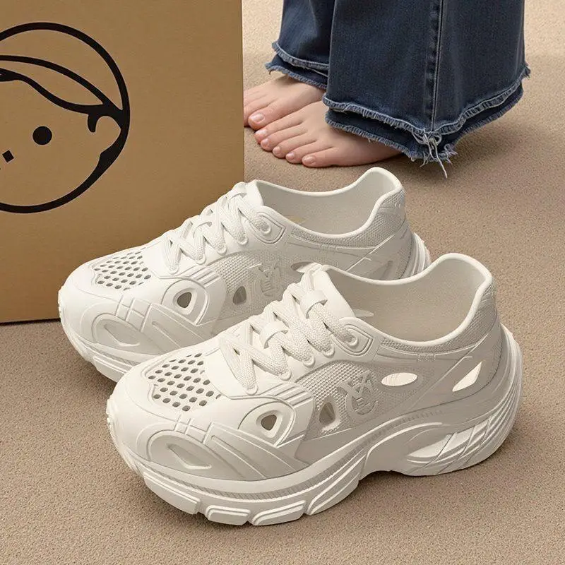 Frühling Neue Atmungsaktive Geschlossene EVA-Sandalen für Damen, Modische Dicksohlige Plateau-Sportschuhe, Rutschfeste Outdoor-Watschuhe – Detail 10