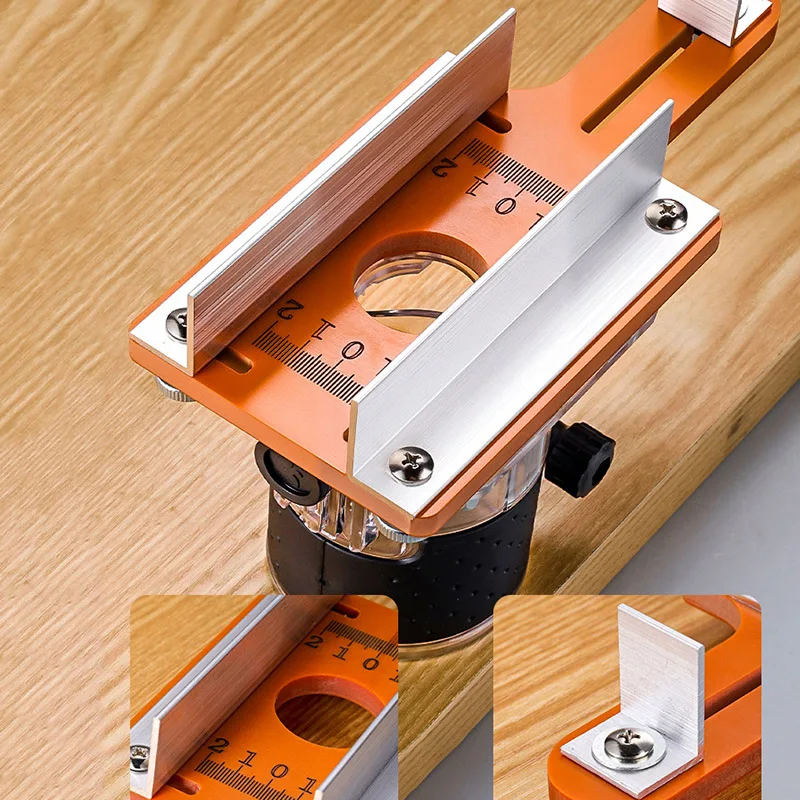 

1 шт. Деревообрабатывающий фрезерный пазователь с ограничителем, 2-в-1: пазовая основа и крепежный кронштейн, ручной кромкорез для фрезерования и резки