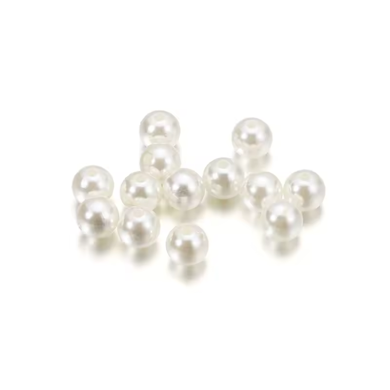 10-1000pcs/lot 3-20mm Straight Holes Acrylic Imitation Pearl Beige Bracelet Round Beads For DIY Craft Jewelry Making Supplies - Image 15