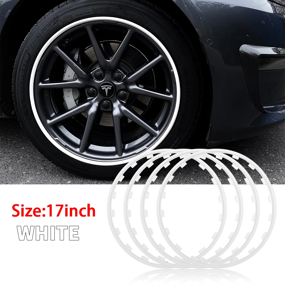 16/17/18/19/20 Inch 4 Stuks Auto Voertuig Velg Protector band Guard Ring Strip Auto Decoratie Voor Tesla Model 3 Y X S 2017-2023