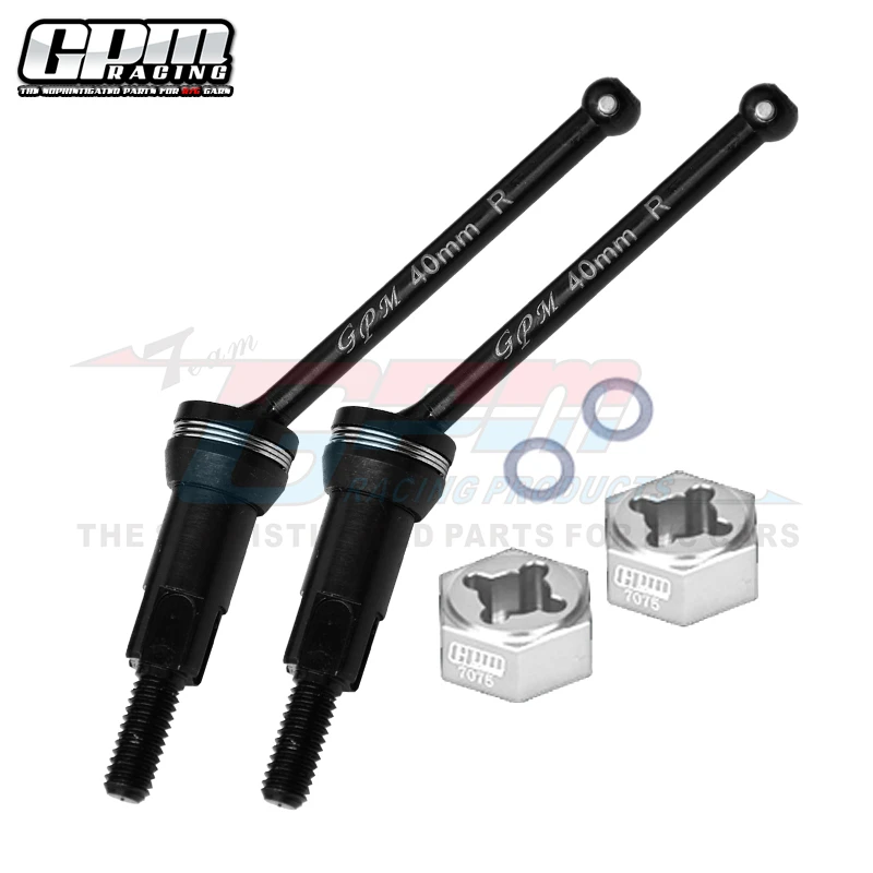 GPM CS Achter CVD Aandrijfas 40mm & 7075Alu Wiel Hex Voor ARRMA 1/14 Mojave Grom