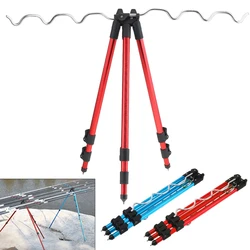 Forte alliage d'aluminium télescopique 7 rainure porte-canne à pêche pliable trépied support mer pêche pôle support bleu rouge en option