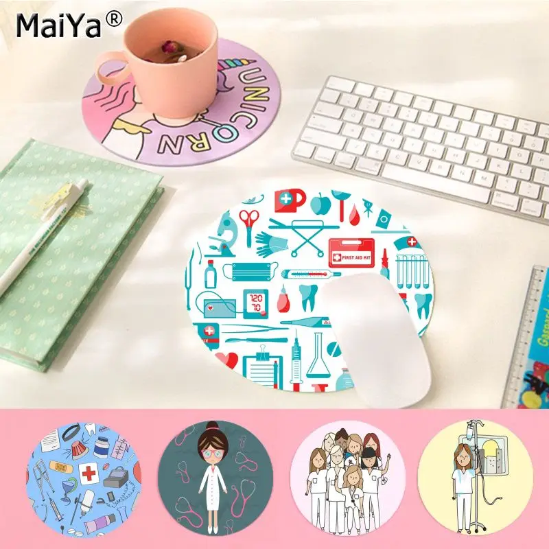 Your Own Mats Doctor Nurse Medical Medicine Health Beautiful Anime round Mouse Mat gaming Mousepad Rug For PC Laptop Notebook